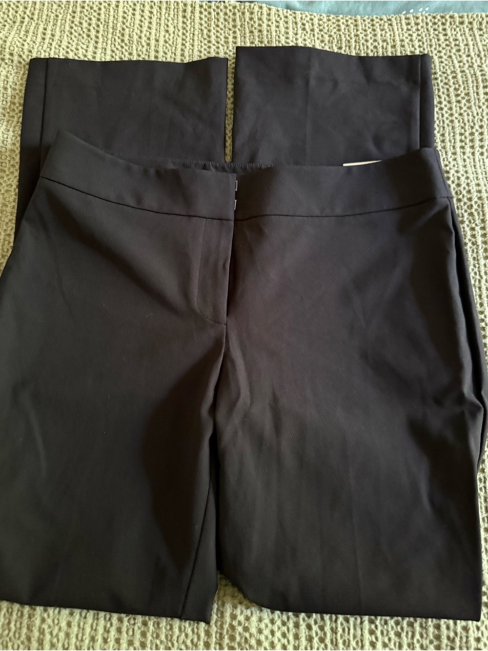 Ann Taylor Black Flare-Leg Stretch Pants